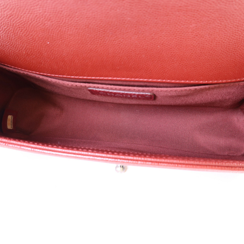 CHANEL 牛皮皮革Boy 25銀扣鏈帶肩背袋-6