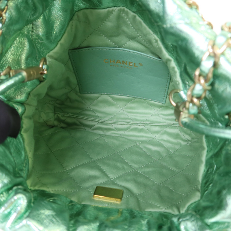 CHANEL 牛皮皮革C22 Mini金扣手挽肩背兩用袋-5