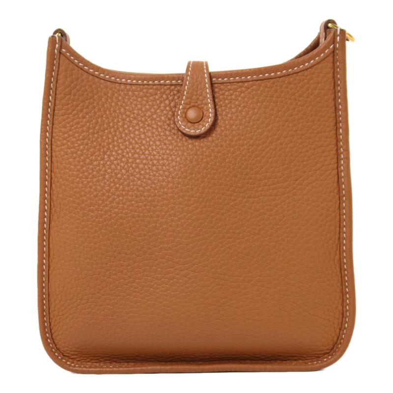 HERMES Clemence皮革Evelyne TPM金扣肩背袋Gold-1