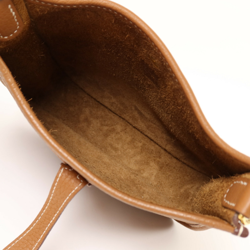 HERMES Clemence皮革Evelyne TPM金扣肩背袋Gold-4