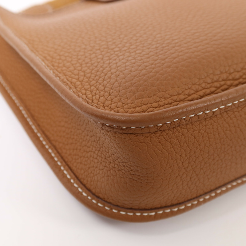 HERMES Clemence皮革Evelyne TPM金扣肩背袋Gold-11