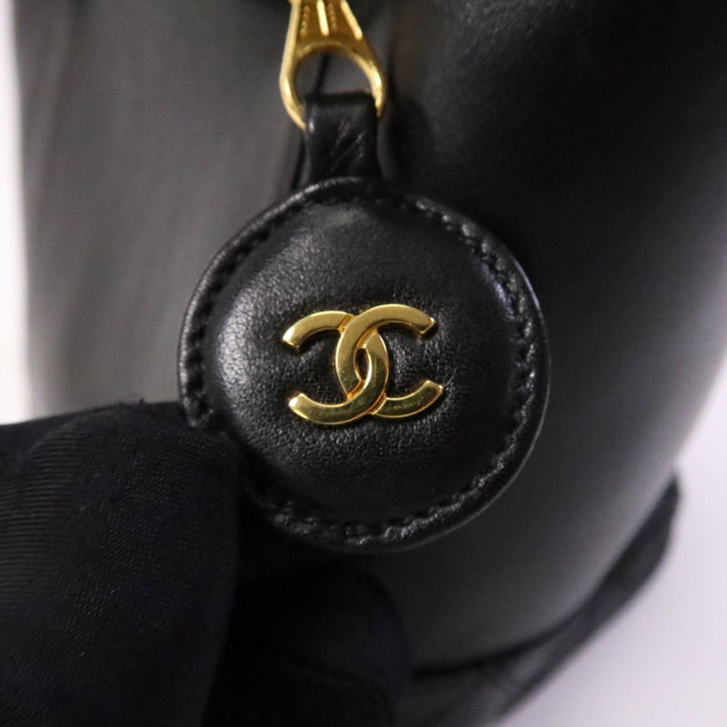 CHANEL 羊皮皮革Vintage Vanity Case金扣手挽袋-6