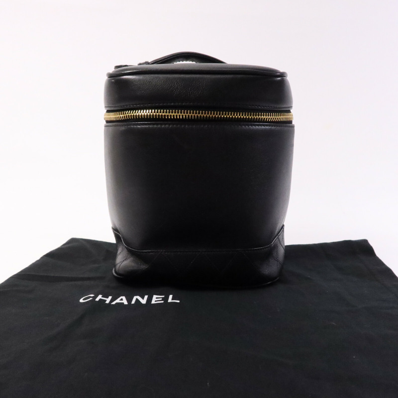 CHANEL 羊皮皮革Vintage Vanity Case金扣手挽袋-8