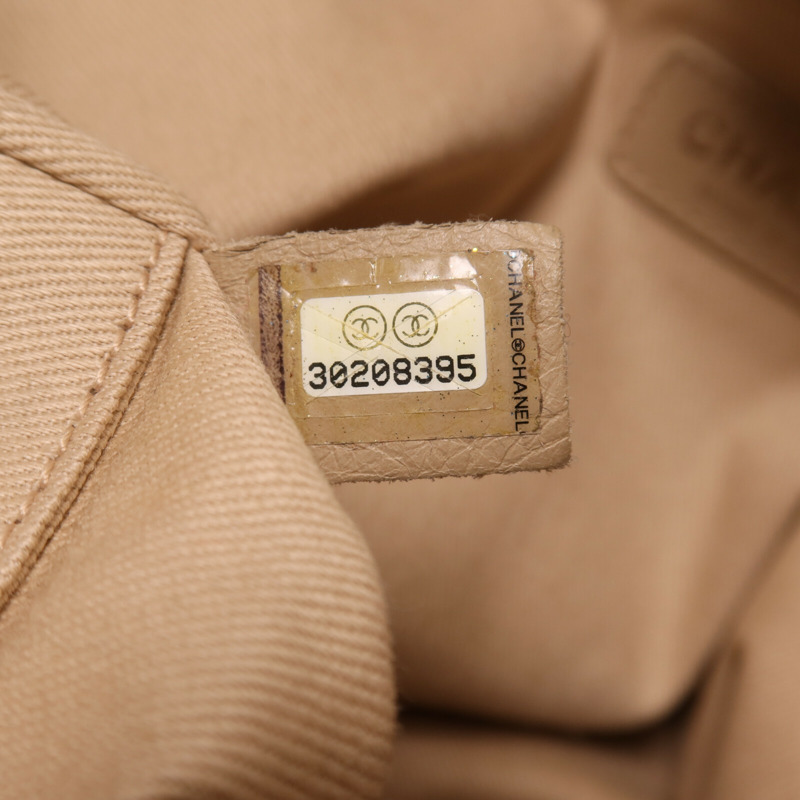 CHANEL 帆布Deauville Tote金扣鏈帶手挽袋-6