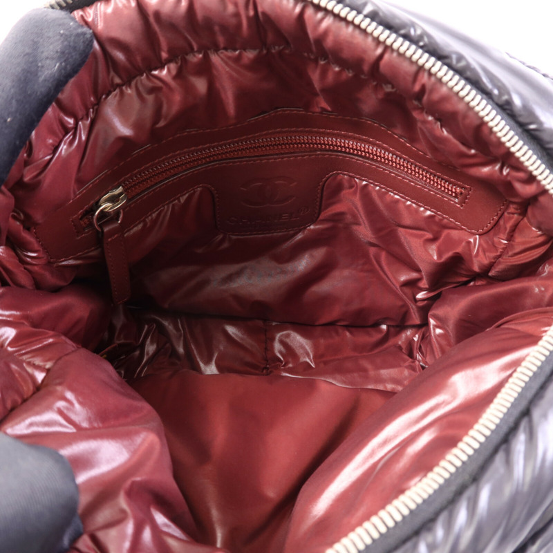 CHANEL 尼龍Coco Cocoon銀扣肩背袋-4