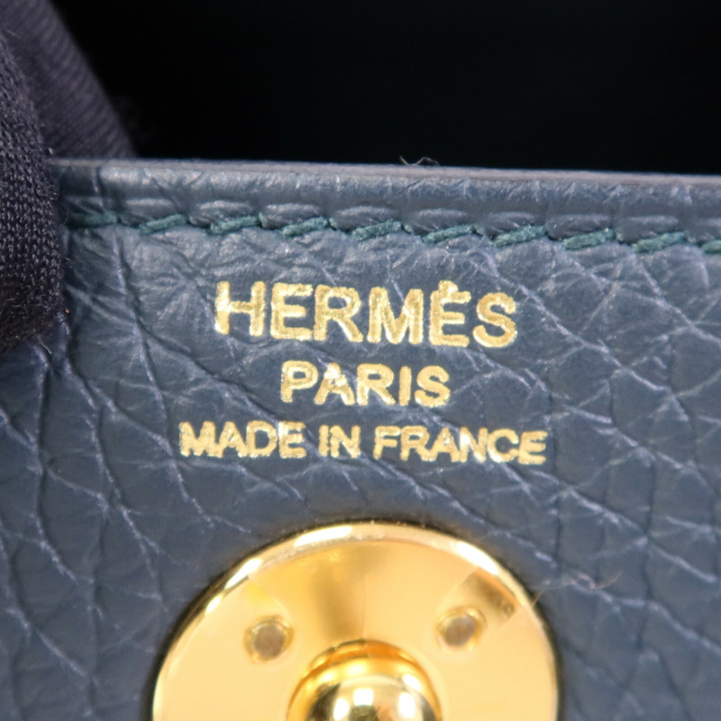 HERMES Clemence皮革Mini Lindy金扣手挽肩背兩用袋Vert Cypres-5