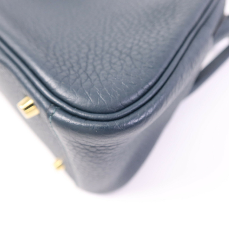 HERMES Clemence皮革Mini Lindy金扣手挽肩背兩用袋Vert Cypres-10
