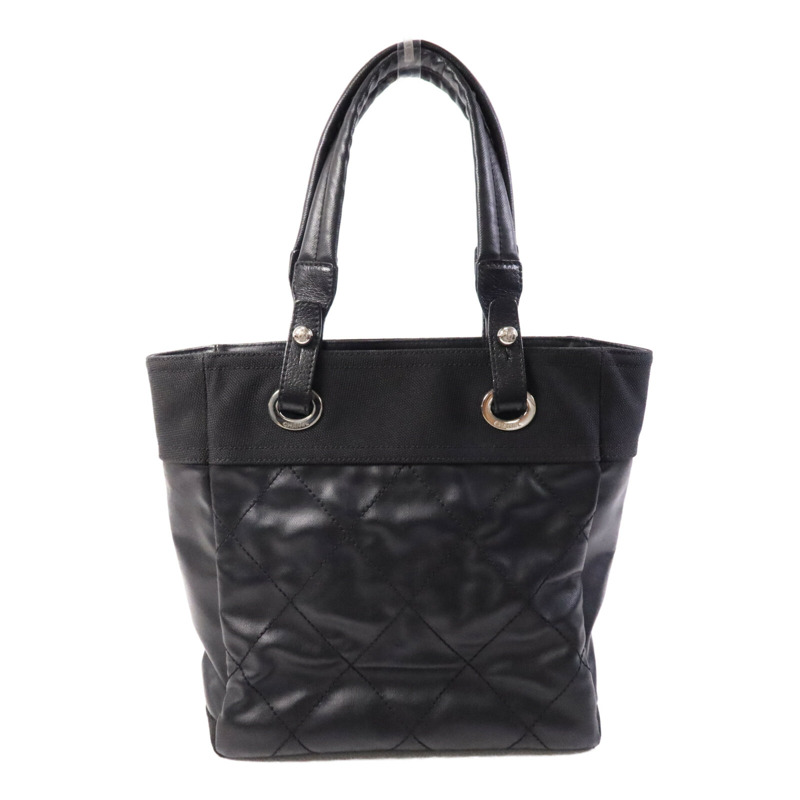 CHANEL 牛皮皮革Tote Bag銀扣手挽袋-1