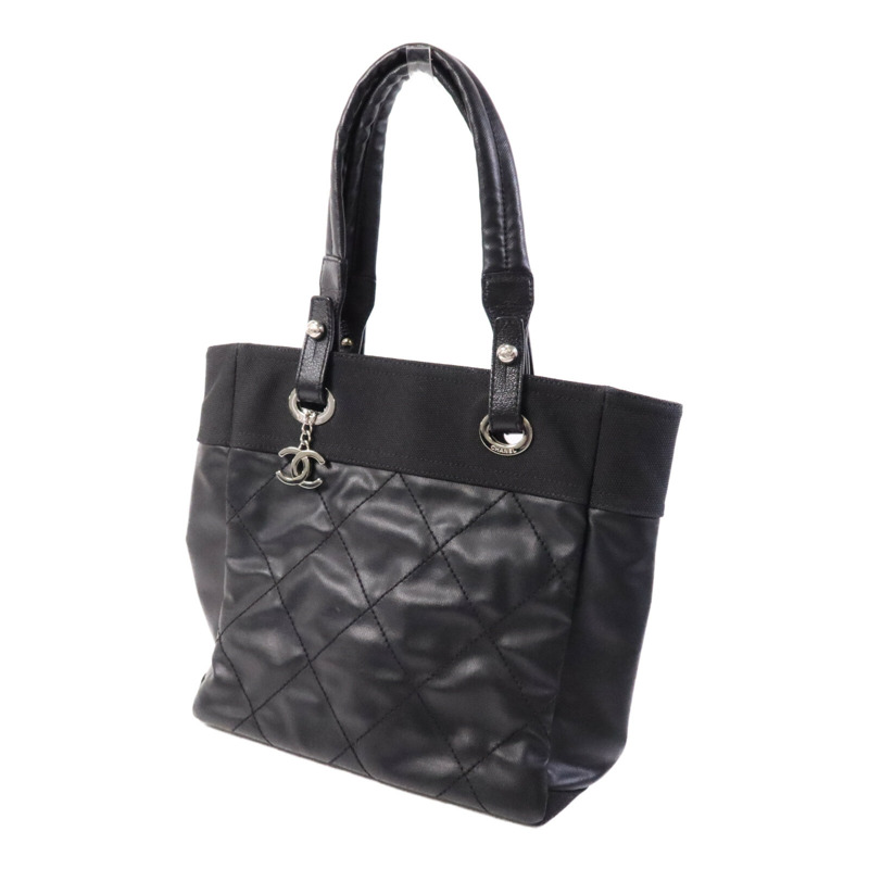 CHANEL 牛皮皮革Tote Bag銀扣手挽袋-2