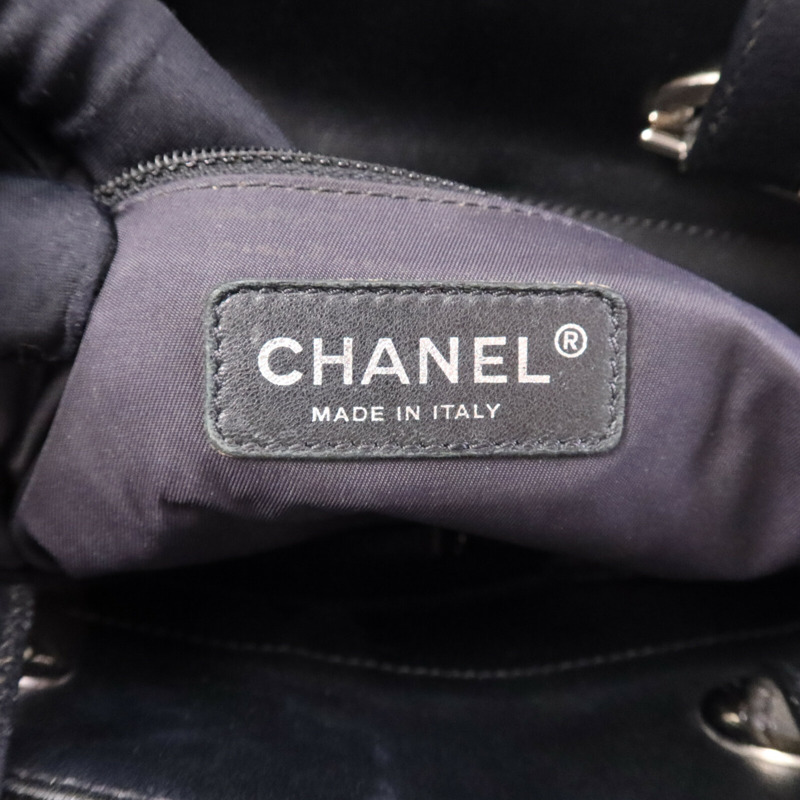 CHANEL 牛皮皮革Tote Bag銀扣手挽袋-5
