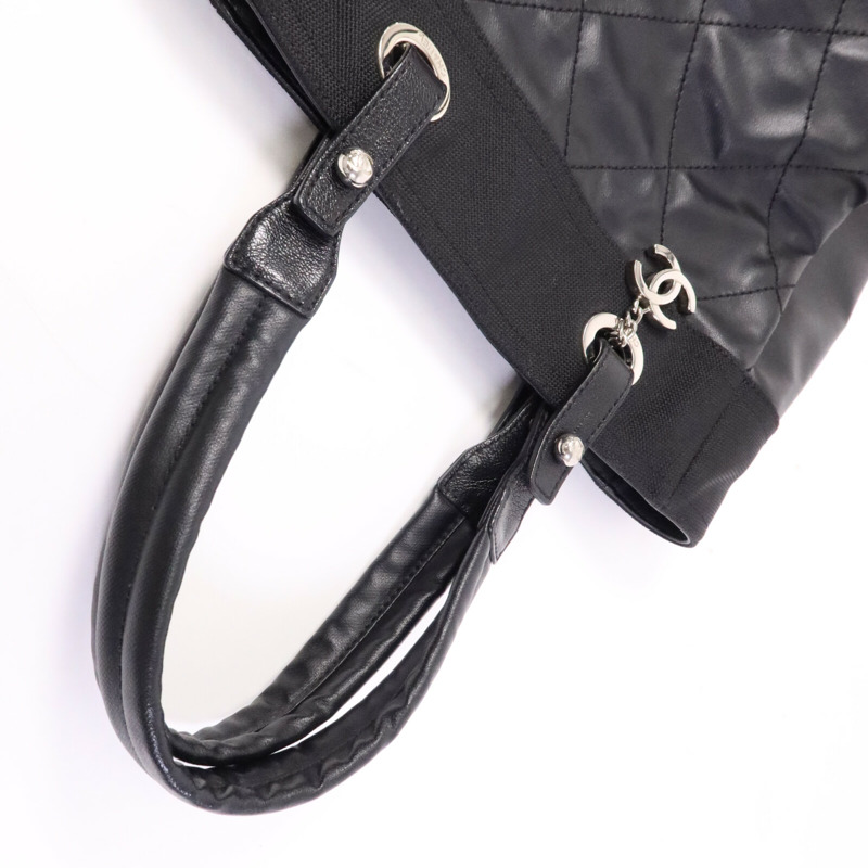 CHANEL 牛皮皮革Tote Bag銀扣手挽袋-8
