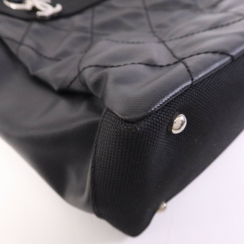 CHANEL 牛皮皮革Tote Bag銀扣手挽袋-10