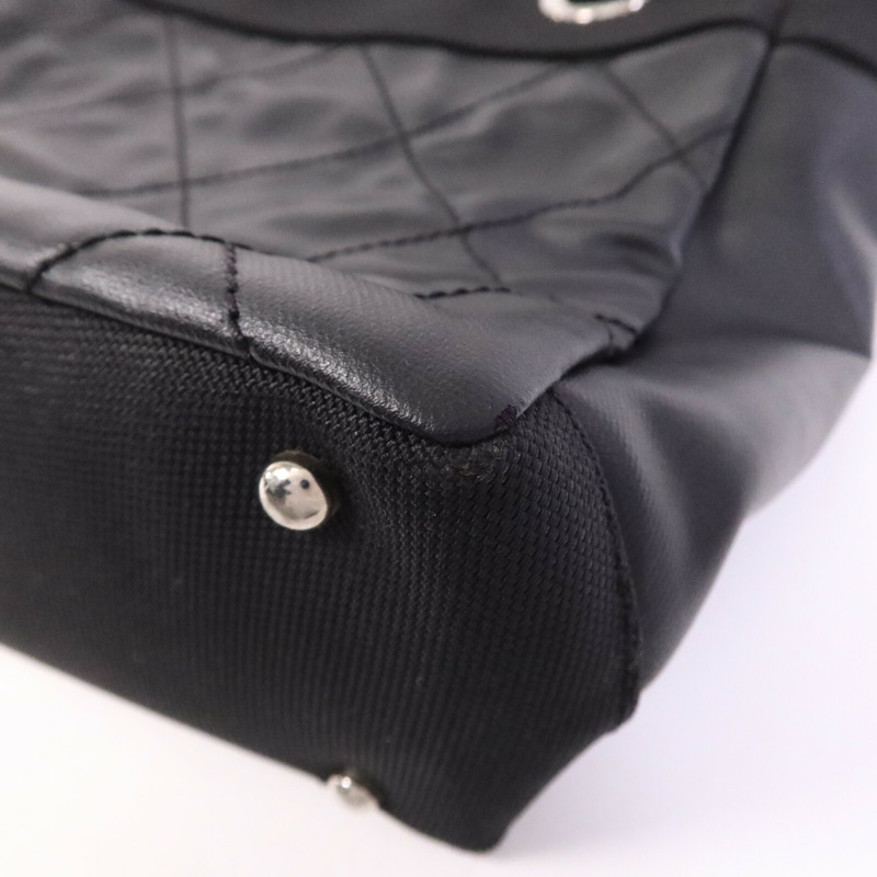 CHANEL 牛皮皮革Tote Bag銀扣手挽袋-11