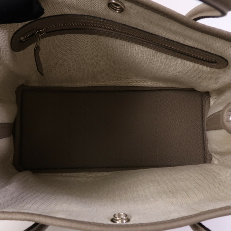 HERMES Negonda皮革Garden Party TPM銀扣手挽袋Gris Asphalte-4