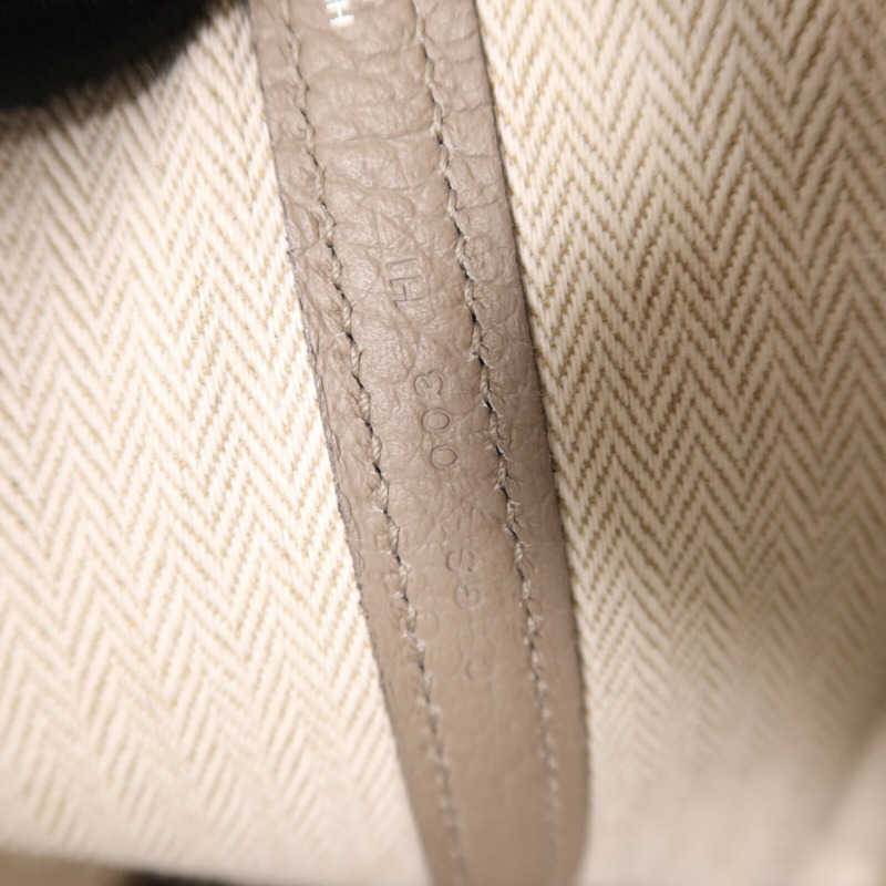 HERMES Negonda皮革Garden Party TPM銀扣手挽袋Gris Asphalte-7