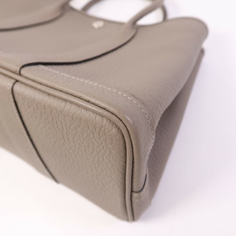 HERMES Negonda皮革Garden Party TPM銀扣手挽袋Gris Asphalte-10