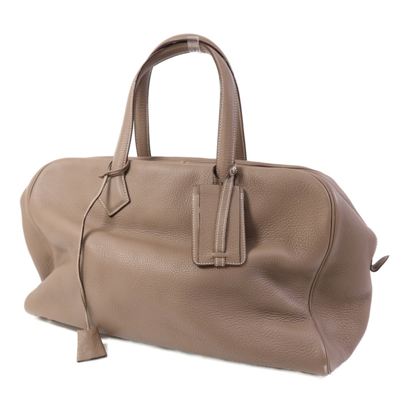 HERMES Clemence皮革Victoria 43銀扣肩背袋-2