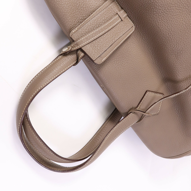 HERMES Clemence皮革Victoria 43銀扣肩背袋-8