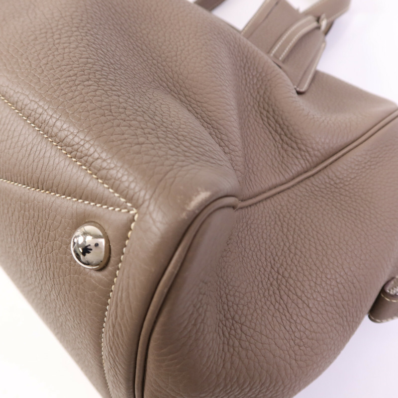 HERMES Clemence皮革Victoria 43銀扣肩背袋-10
