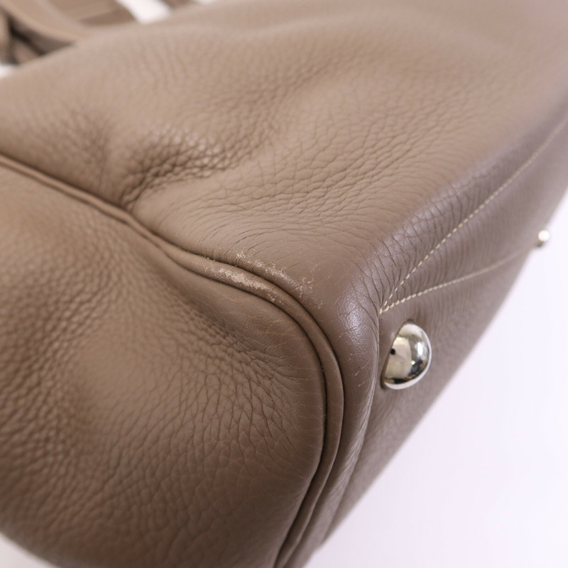 HERMES Clemence皮革Victoria 43銀扣肩背袋-13