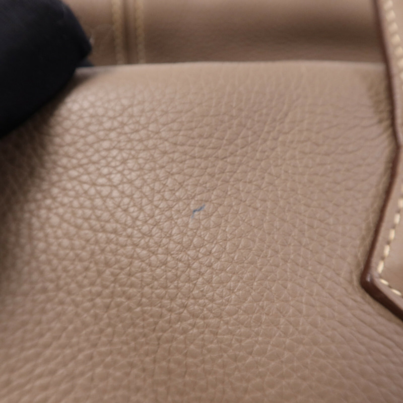 HERMES Clemence皮革Victoria 43銀扣肩背袋-15