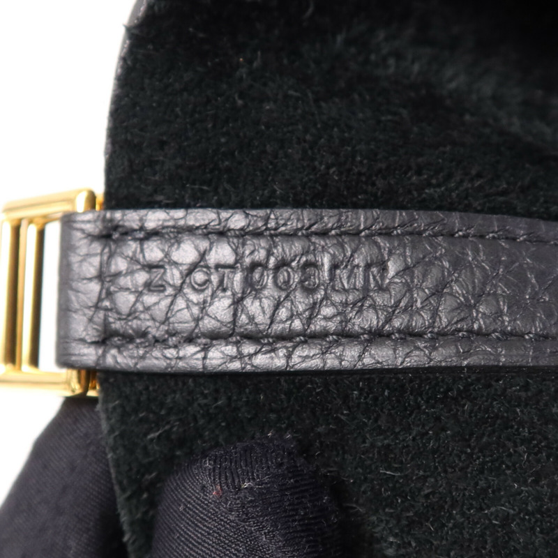 HERMES Clemence皮革Picotin MM金扣手挽袋Noir-7