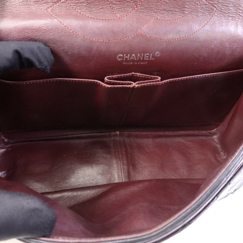 CHANEL 牛皮皮革Chanel 2.55 Large銀扣鏈帶肩背袋-4