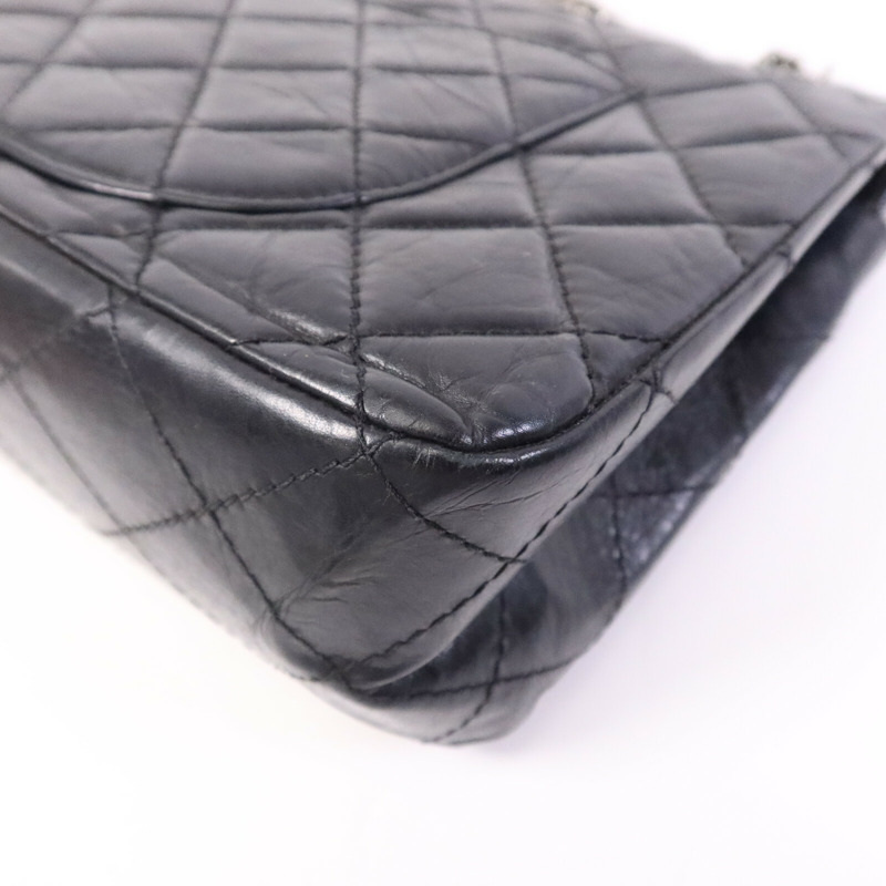 CHANEL 牛皮皮革Chanel 2.55 Large銀扣鏈帶肩背袋-10