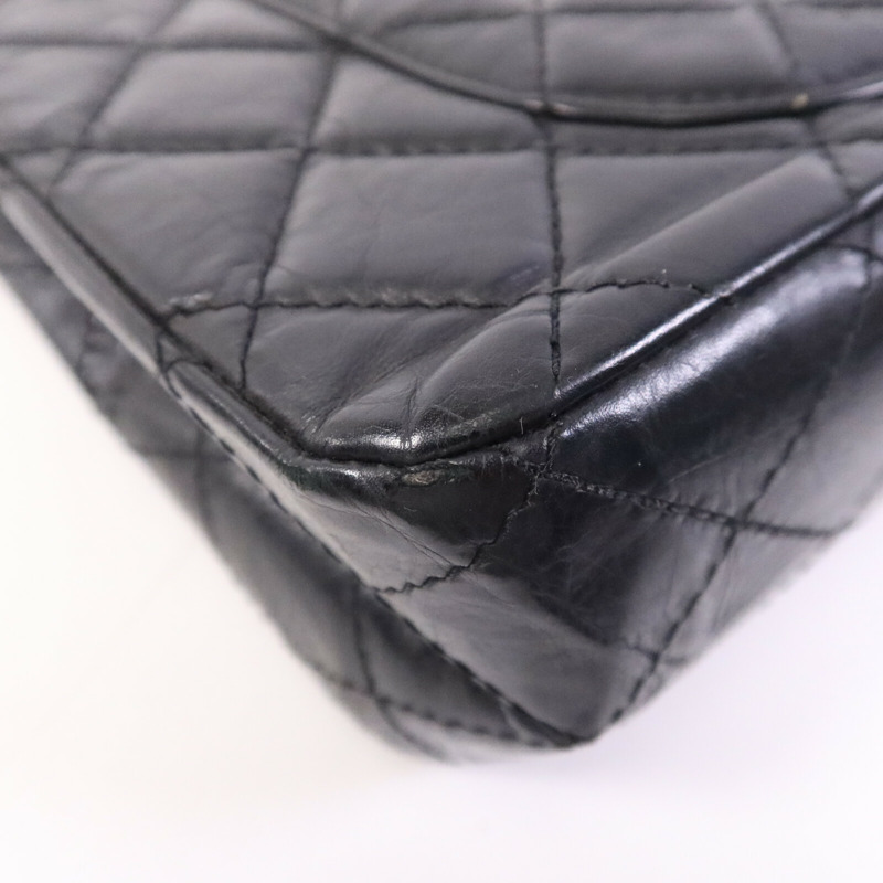 CHANEL 牛皮皮革Chanel 2.55 Large銀扣鏈帶肩背袋-11