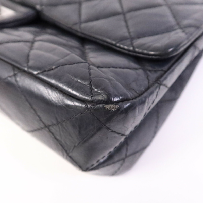 CHANEL 牛皮皮革Chanel 2.55 Large銀扣鏈帶肩背袋-12