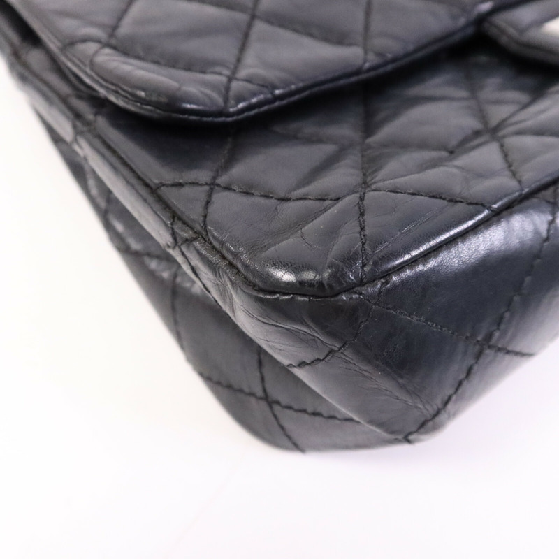 CHANEL 牛皮皮革Chanel 2.55 Large銀扣鏈帶肩背袋-13