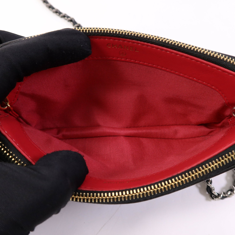 CHANEL 牛皮皮革WOC Wallet On Chain鏈帶肩背袋-4