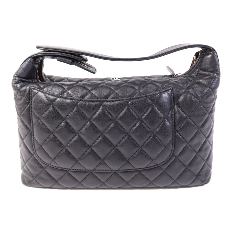 CHANEL 羊皮皮革Vintage Hobo Bag銀扣肩背袋-1