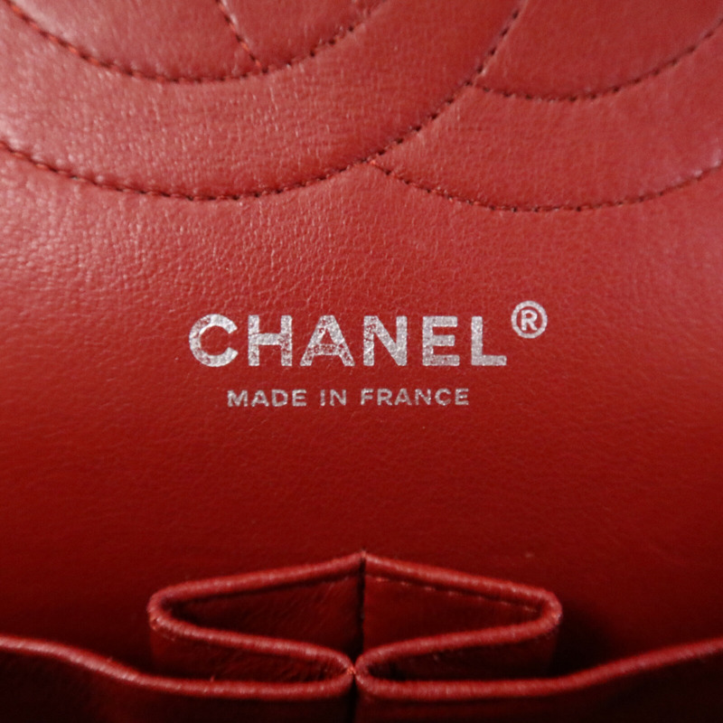 CHANEL 牛皮皮革Large Classic銀扣鏈帶肩背袋-4