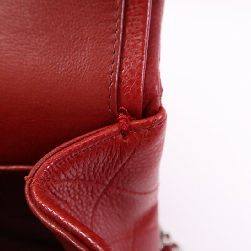 CHANEL 牛皮皮革Large Classic銀扣鏈帶肩背袋-7