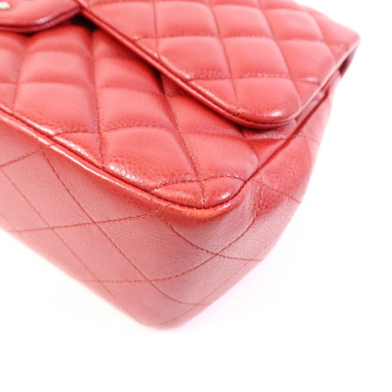 CHANEL 牛皮皮革Large Classic銀扣鏈帶肩背袋-11