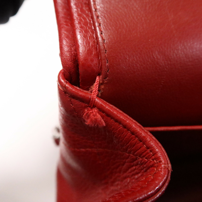 CHANEL 牛皮皮革Large Classic銀扣鏈帶肩背袋-17