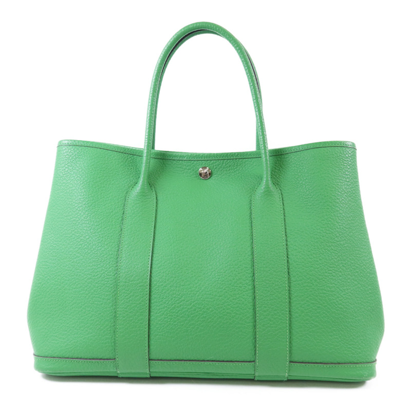 HERMES Negonda皮革Garden Party PM銀扣手挽袋Bambou-1