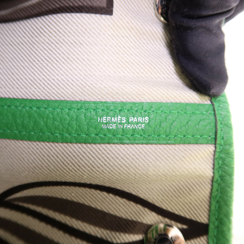 HERMES Negonda皮革Garden Party PM銀扣手挽袋Bambou-6