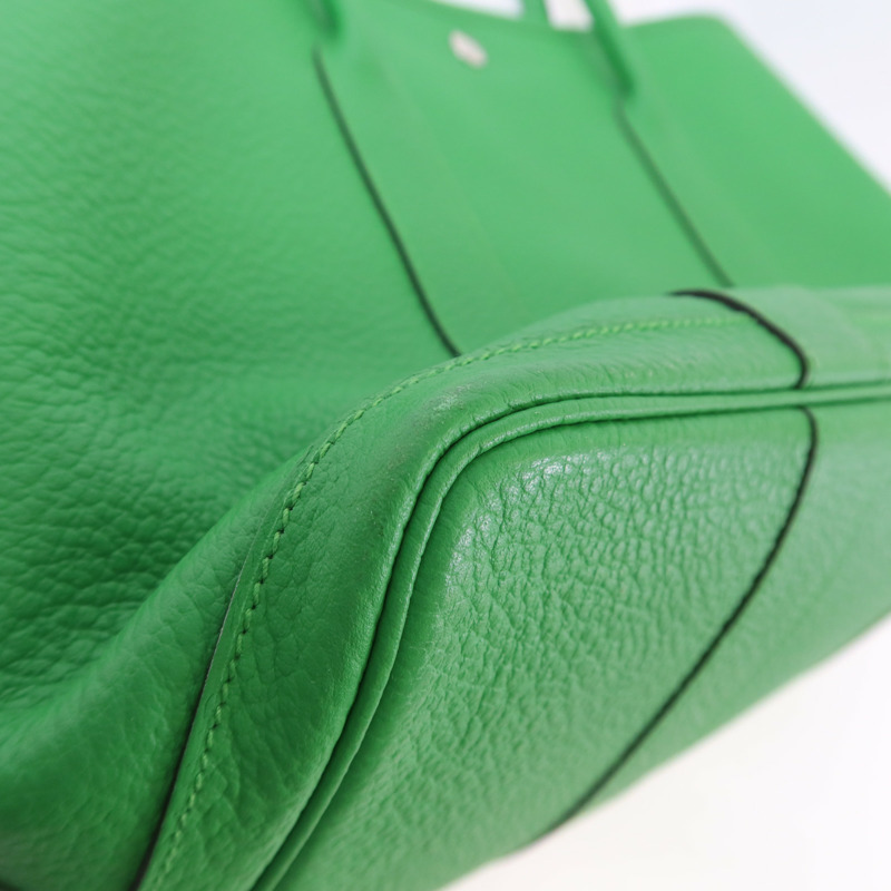 HERMES Negonda皮革Garden Party PM銀扣手挽袋Bambou-10