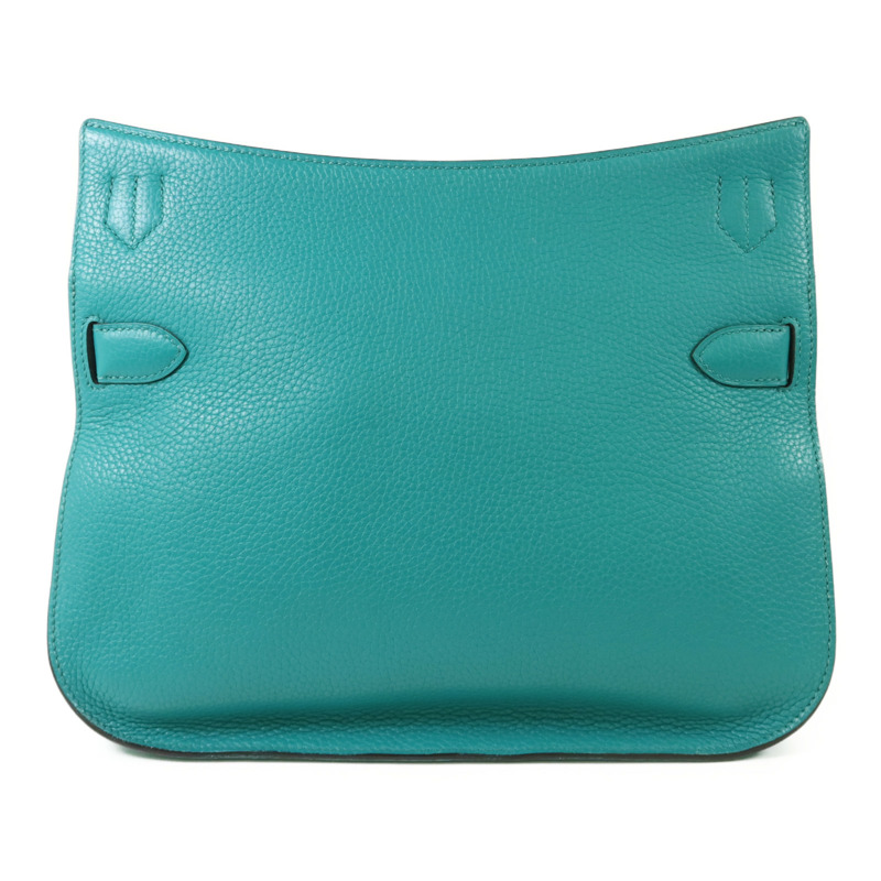 HERMES Clemence皮革Jypsiere 31銀扣肩背袋Bleu Paon-1