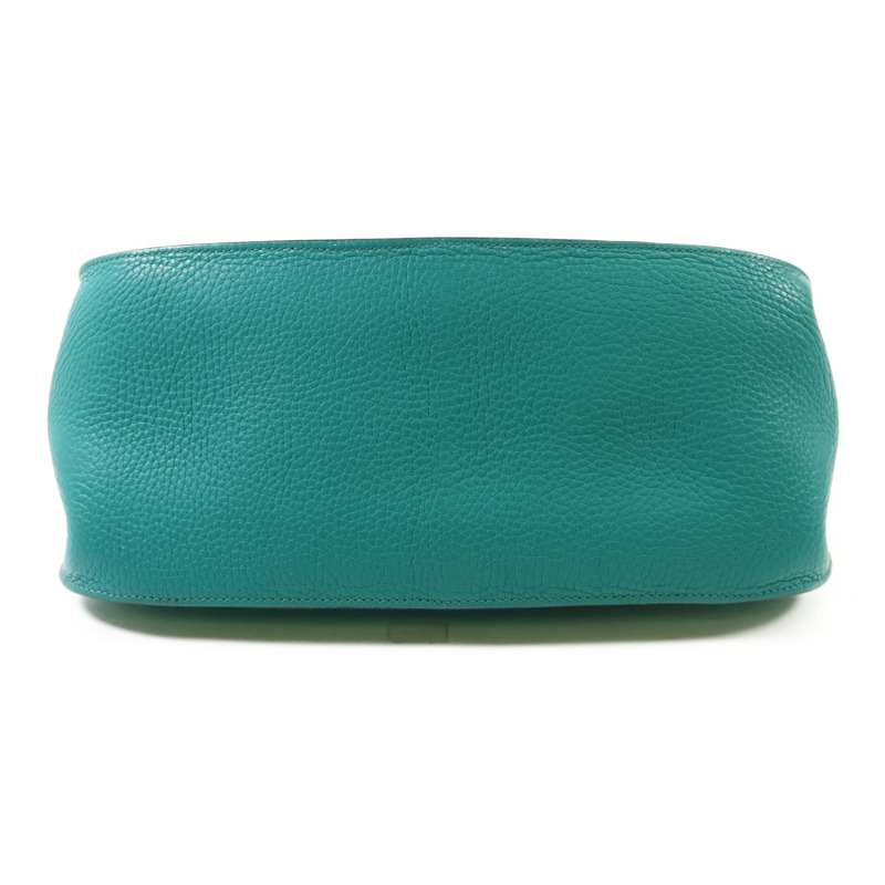 HERMES Clemence皮革Jypsiere 31銀扣肩背袋Bleu Paon-3