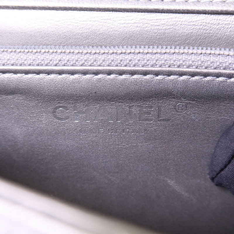 CHANEL 牛皮皮革Chain Shoulder Bag銀扣鏈帶肩背袋-6