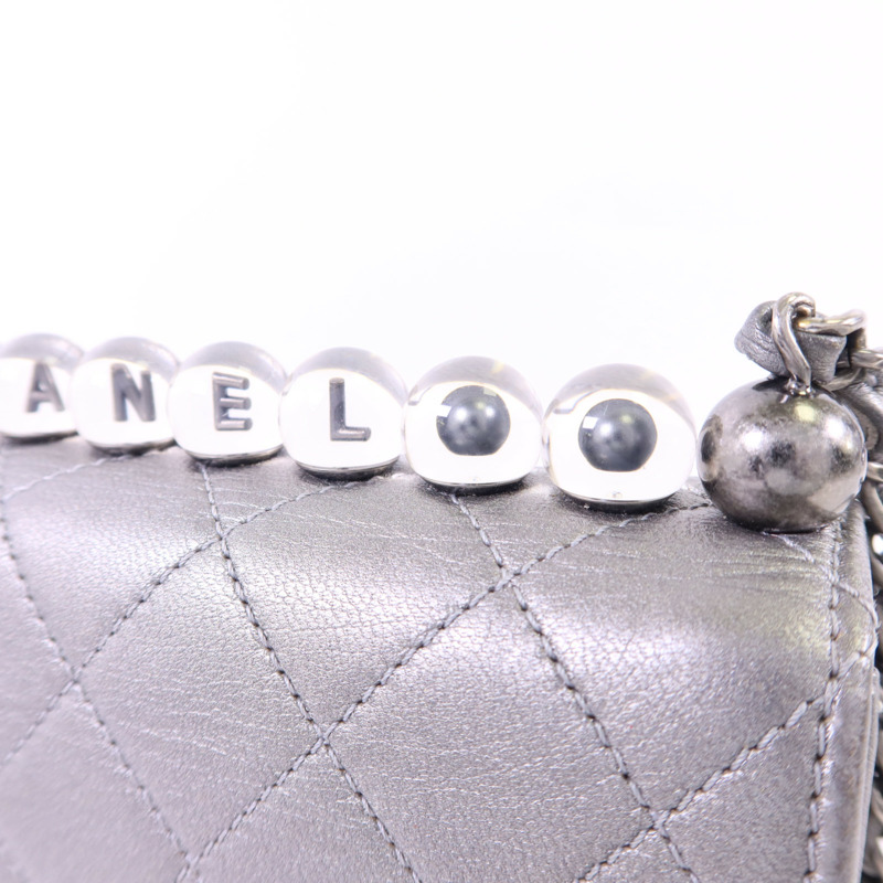 CHANEL 牛皮皮革Chain Shoulder Bag銀扣鏈帶肩背袋-10