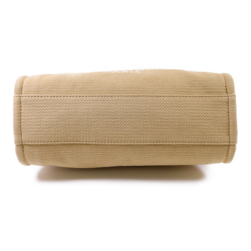 CHANEL 帆布Deauville Tote Bag銀扣鏈帶肩背袋-3