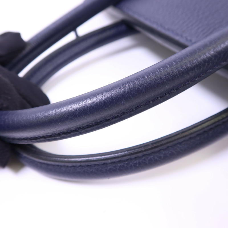 HERMES Togo皮革Birkin 30銀扣手挽袋Bleu Nuit-18