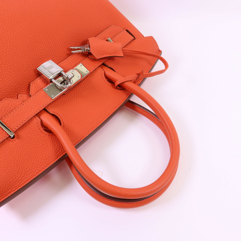 HERMES Togo皮革Birkin 30銀扣手挽袋Capucine-4