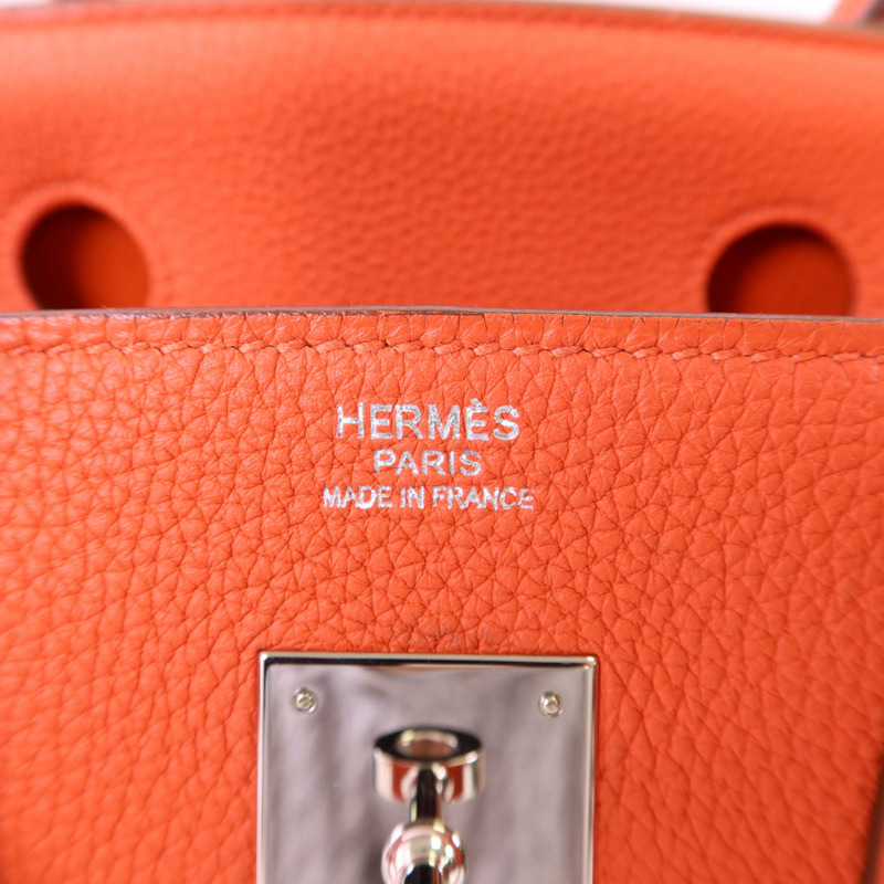 HERMES Togo皮革Birkin 30銀扣手挽袋Capucine-6