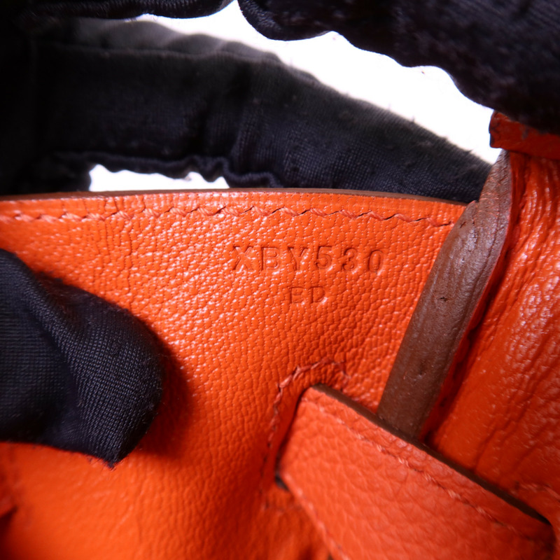 HERMES Togo皮革Birkin 30銀扣手挽袋Capucine-7