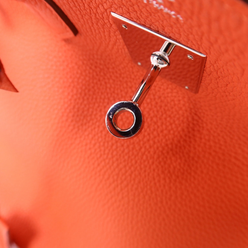 HERMES Togo皮革Birkin 30銀扣手挽袋Capucine-10
